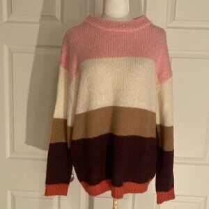 CLEARANCE 2/$10 or 3/$14 Margeuax & Ellie Pink Brown Colorblock Sweater